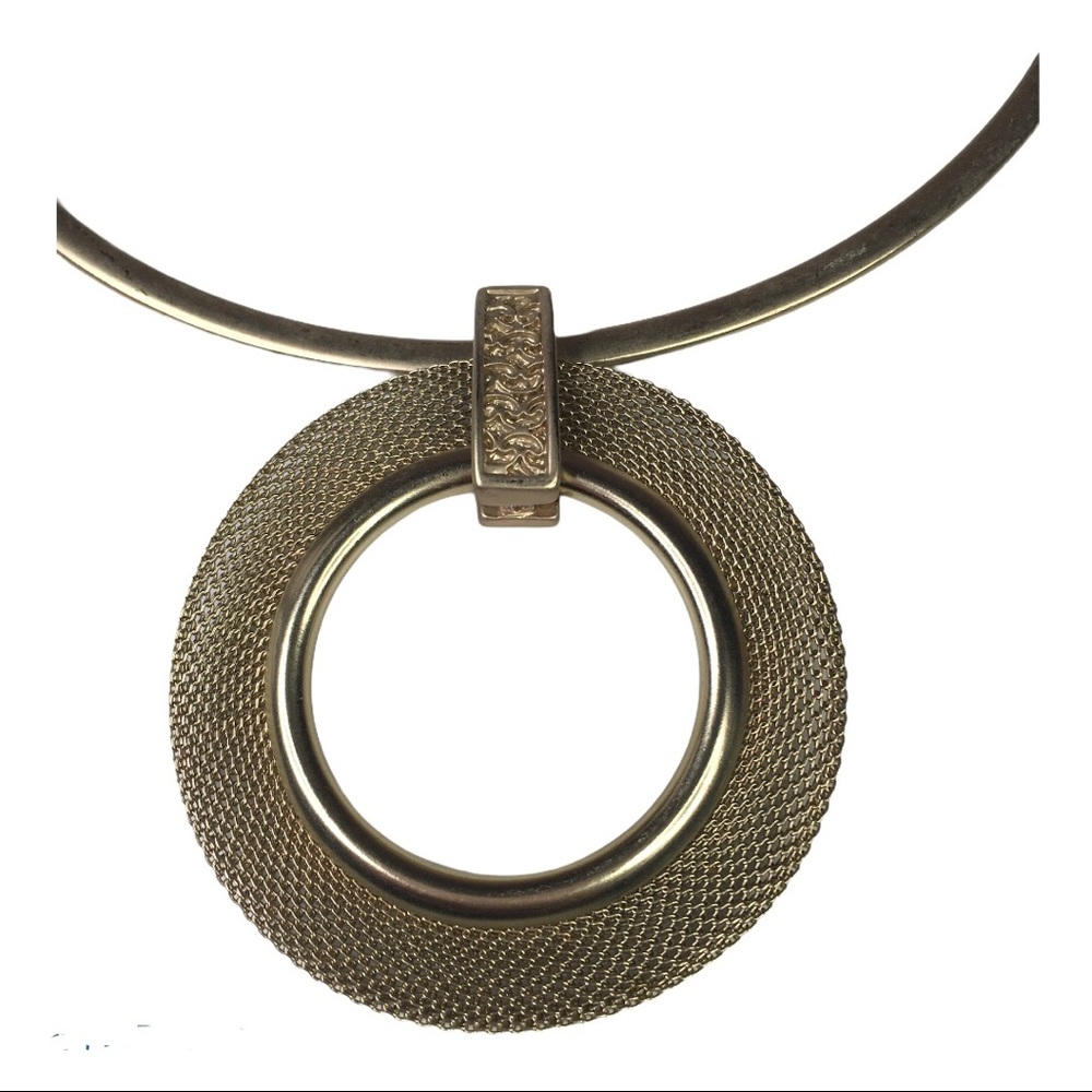 CHICO’S Statement Choker Polished Gold Necklace